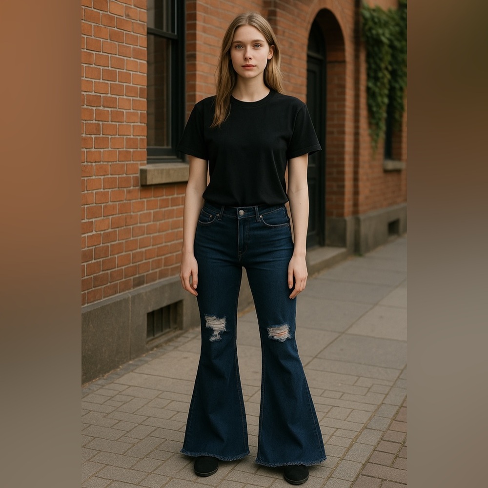 Dark Blue Flare Jeans